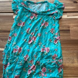 Posh Peanut short sleeve romper jumpsuit ruffle butt rose floral 18-24 months
